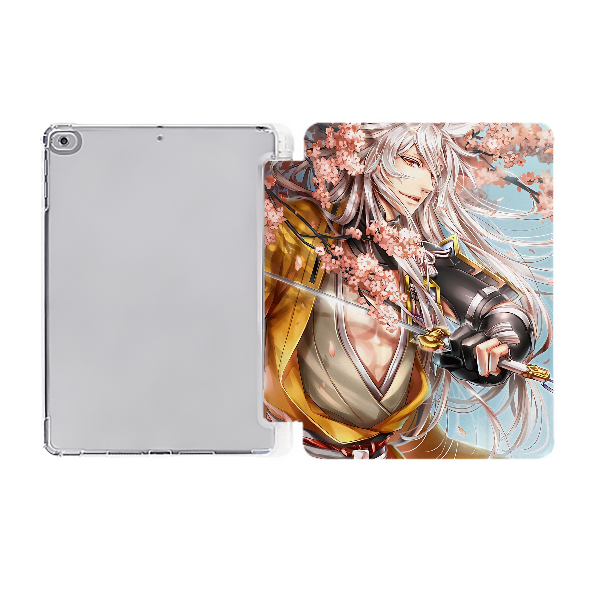 （画像用） 刀剣乱舞 Touken Ranbu IPad ケース ペン収納付き 三つ折りスタンド PUレザー×シリコン 対応機種9.5/10.5/10.9インチ